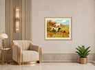 Thomas Blinks Print, English setters on point displayed in an Art Deco interior