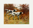 Thomas Blinks Print, English Setters with an off-white border for rolled canvas