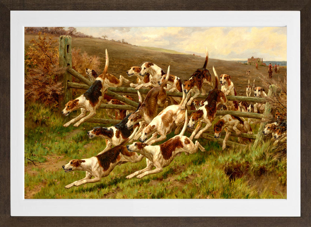 Thomas Blinks Print, For’ard on, For’ard on (1887) in a brown frame