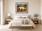 Thomas Blinks Print, Mallwyd Ned displayed above a bed