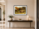 Thomas Blinks Print, On the scent (1891) displayed above a console table