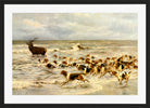 Thomas Blinks Print, The Chase in a black frame