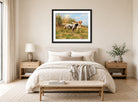 Thomas Blinks Print, Two English setters displayed above a bed