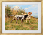 Thomas Blinks Print, Two English setters in a gold frame