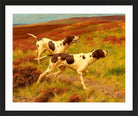 Thomas Blinks Print, Two pointers in the heather in a black frame