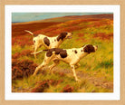 Thomas Blinks Print, Two pointers in the heather in an oak frame