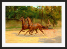 Thomas Blinks Print, Walter Winans driving a carriage (1900) in a black frame