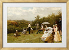 Thomas Blinks Print, Walter Winans On The Running Deer Range, Wimbledon Common (1888 ) in a gold frame