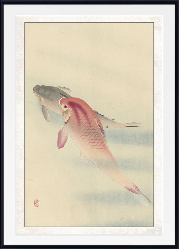 Ohara Koson Japanese Fine Art Print, Two Carp