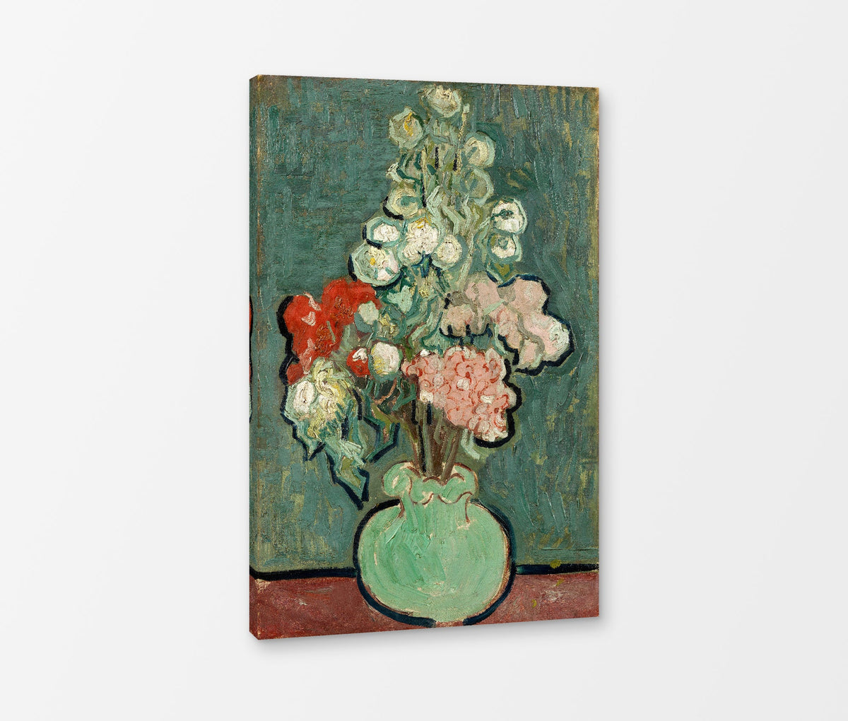Vincent van Gogh Print, 009 Vase of Flowers_12x8 as a ready-to-hang canvas panel