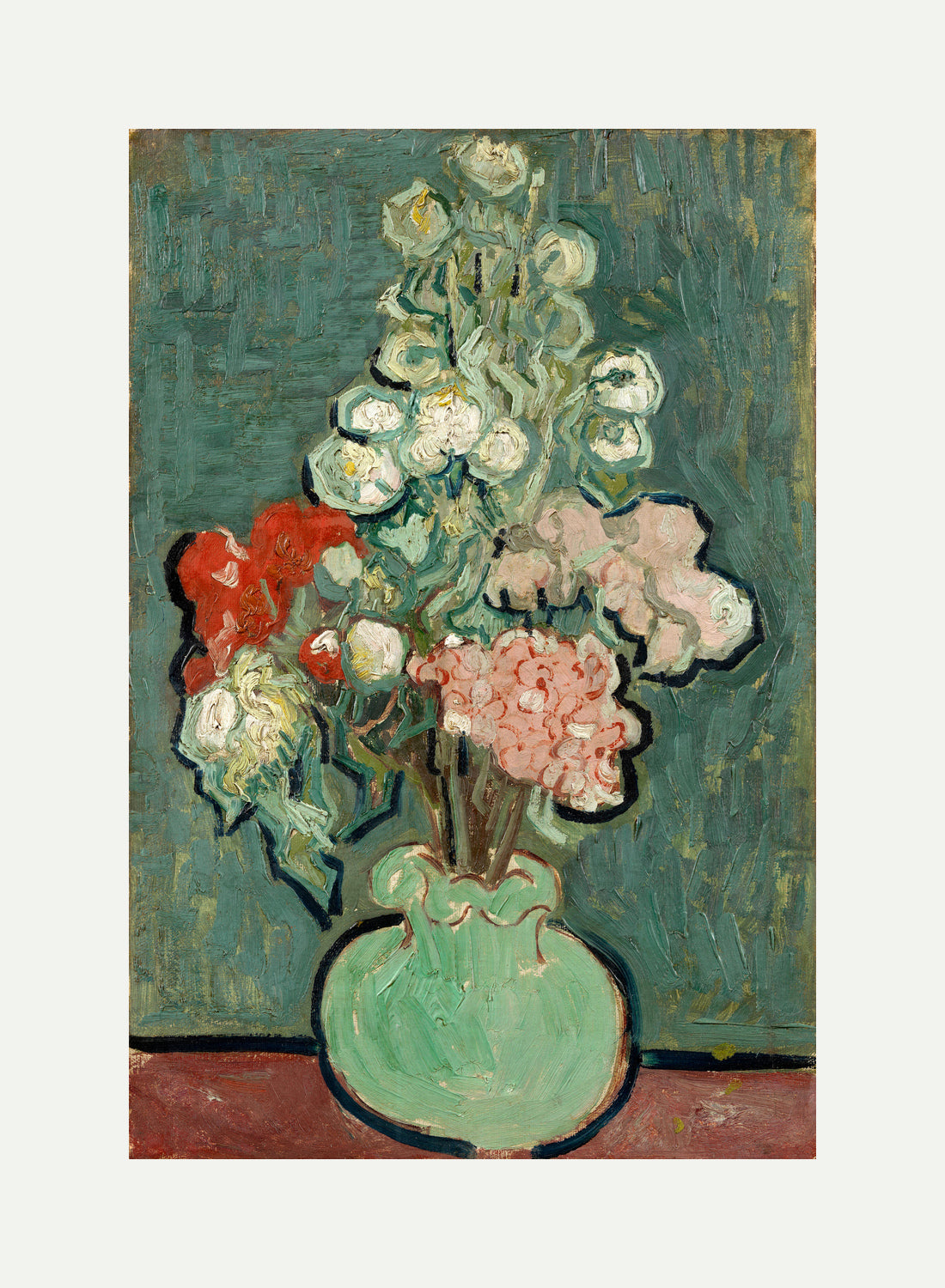 Vincent van Gogh Print, 009 Vase of Flowers_12x8 with an off-white border for rolled canvas