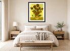 Vincent van Gogh Print, 015 Vincent_Willem_van_Gogh_127_10x8 displayed above a bed