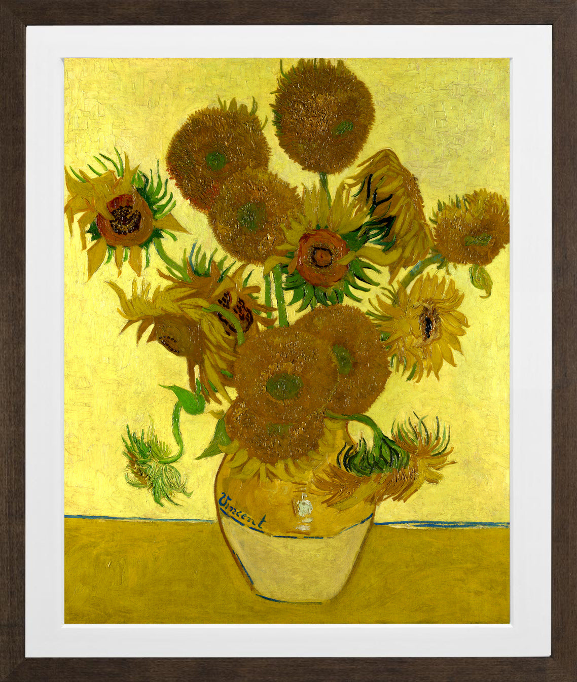 Vincent van Gogh Print, 015 Vincent_Willem_van_Gogh_127_10x8 in a brown frame