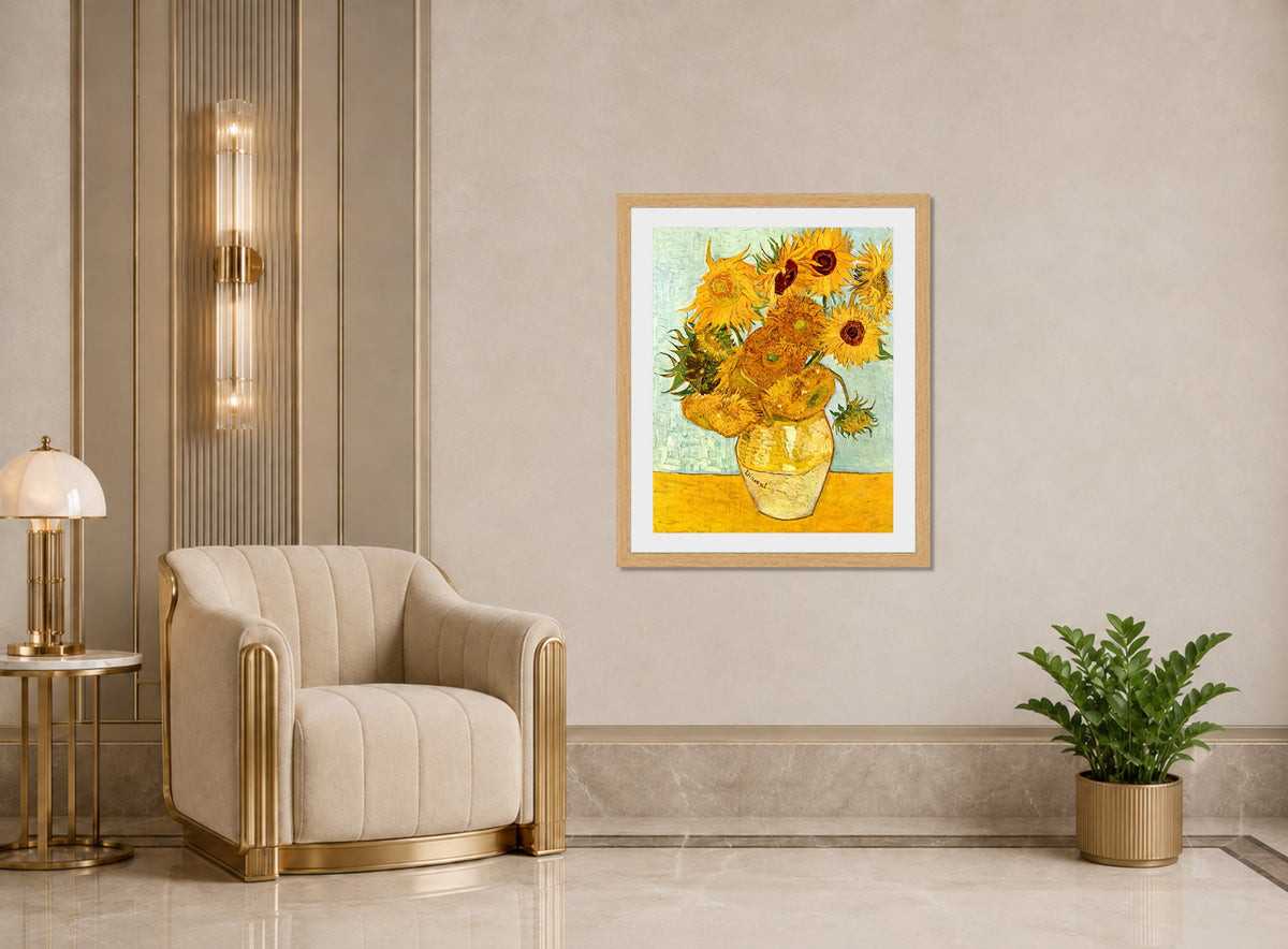Vincent van Gogh Print, 016 Vincent_Willem_van_Gogh_128_10x8 displayed in an Art Deco interior