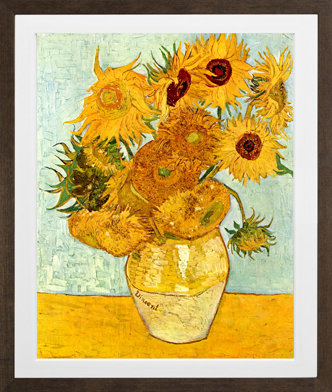 Vincent van Gogh Print, 016 Vincent_Willem_van_Gogh_128_10x8 in a brown frame