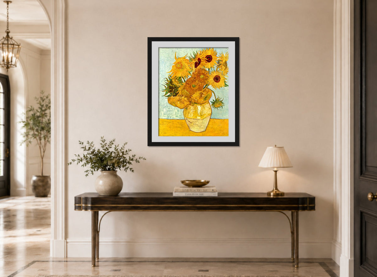 Vincent van Gogh Print, 016 Vincent_Willem_van_Gogh_128_10x8 displayed above a console table