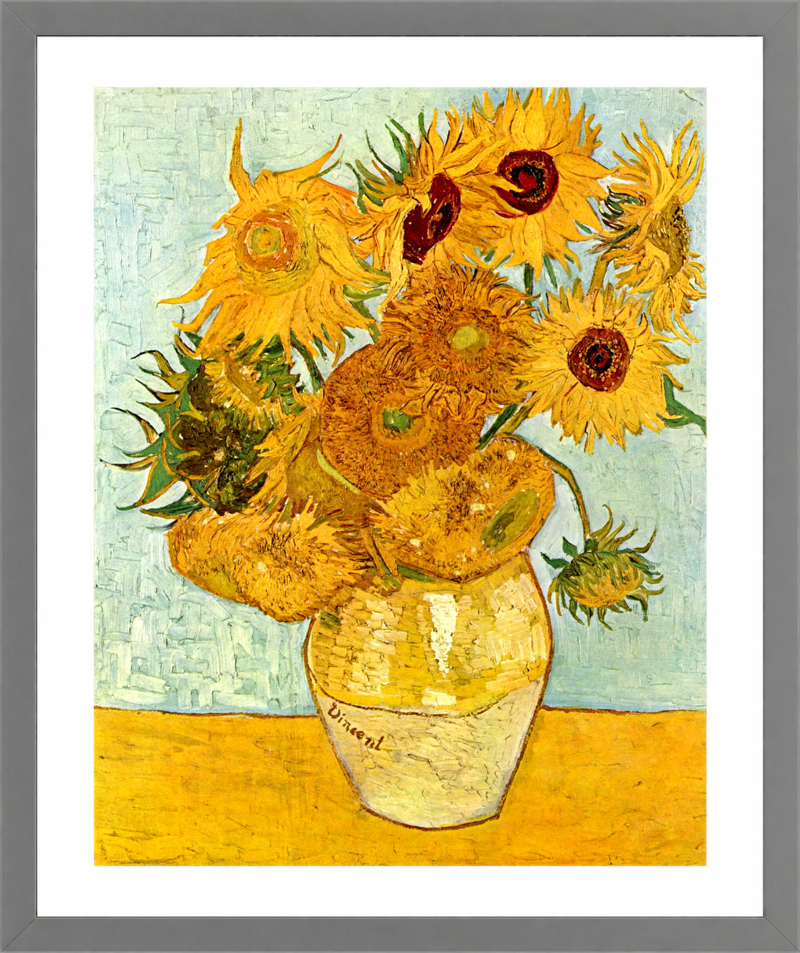 Vincent van Gogh Print, 016 Vincent_Willem_van_Gogh_128_10x8 in a light grey frame