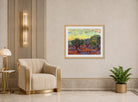 Vincent van Gogh Print, 021 Olive Grove, Orange Sky_10x8 displayed in an Art Deco interior