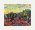 Vincent van Gogh Print, 021 Olive Grove, Orange Sky_10x8 with an off-white border for rolled canvas