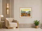 Vincent van Gogh Print, 027 Olive Trees with Yellow Sky and Sun_10x8 displayed in an Art Deco interior