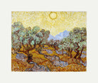 Vincent van Gogh Print, 027 Olive Trees with Yellow Sky and Sun_10x8 with an off-white border for rolled canvas