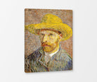 Vincent van Gogh Print, 033 Self-Portrait with Straw Hat_10x8 as a ready-to-hang canvas panel