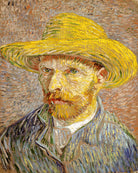 Vincent van Gogh Print, 033 Self-Portrait with Straw Hat_10x8 as an unframed print