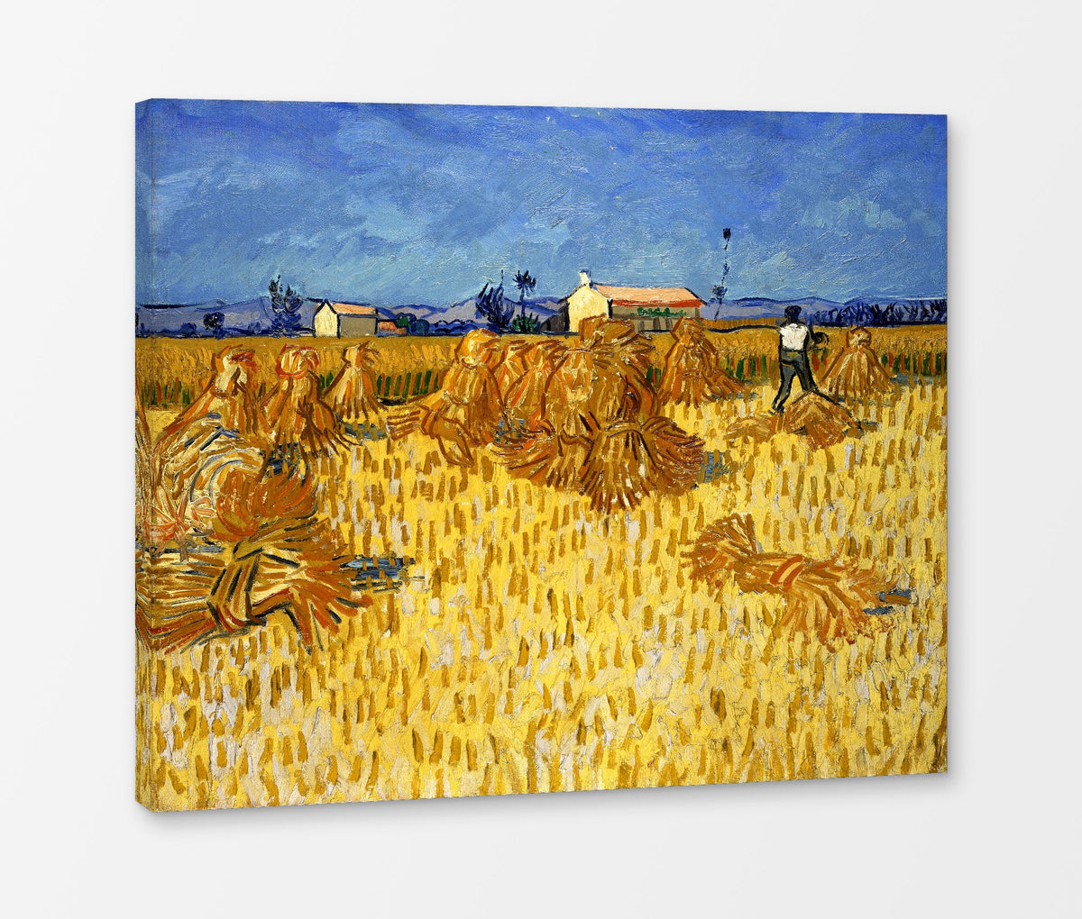 Vincent van Gogh Print, 034 Corn Harvest in Provence_10x8 as a ready-to-hang canvas panel
