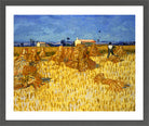Vincent van Gogh Print, 034 Corn Harvest in Provence_10x8 in a dark grey frame