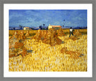 Vincent van Gogh Print, 034 Corn Harvest in Provence_10x8 in a light grey frame
