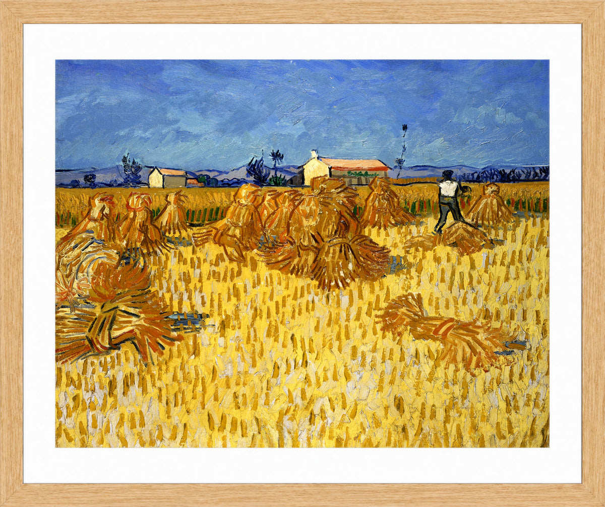 Vincent van Gogh Print, 034 Corn Harvest in Provence_10x8 in an oak frame
