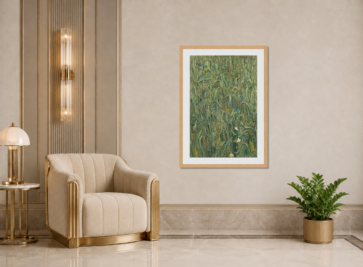 Vincent van Gogh Print, 035 Ears of Wheat_12x8 displayed in an Art Deco interior
