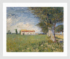 Vincent van Gogh Print, 037 Farmhouse in a wheat field (1888)_10x8 in a white frame