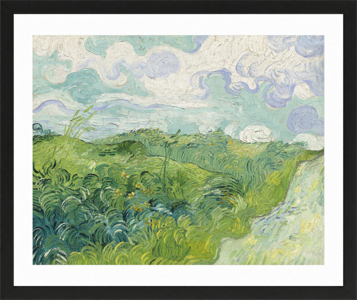 Vincent van Gogh Print, 040 Green Wheat Fields, Auvers_10x8 in a black frame