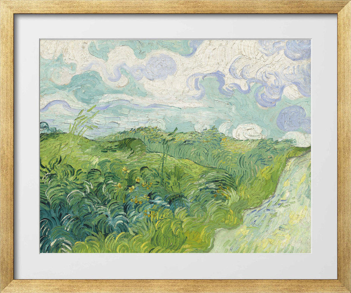 Vincent van Gogh Print, 040 Green Wheat Fields, Auvers_10x8 in a gold frame