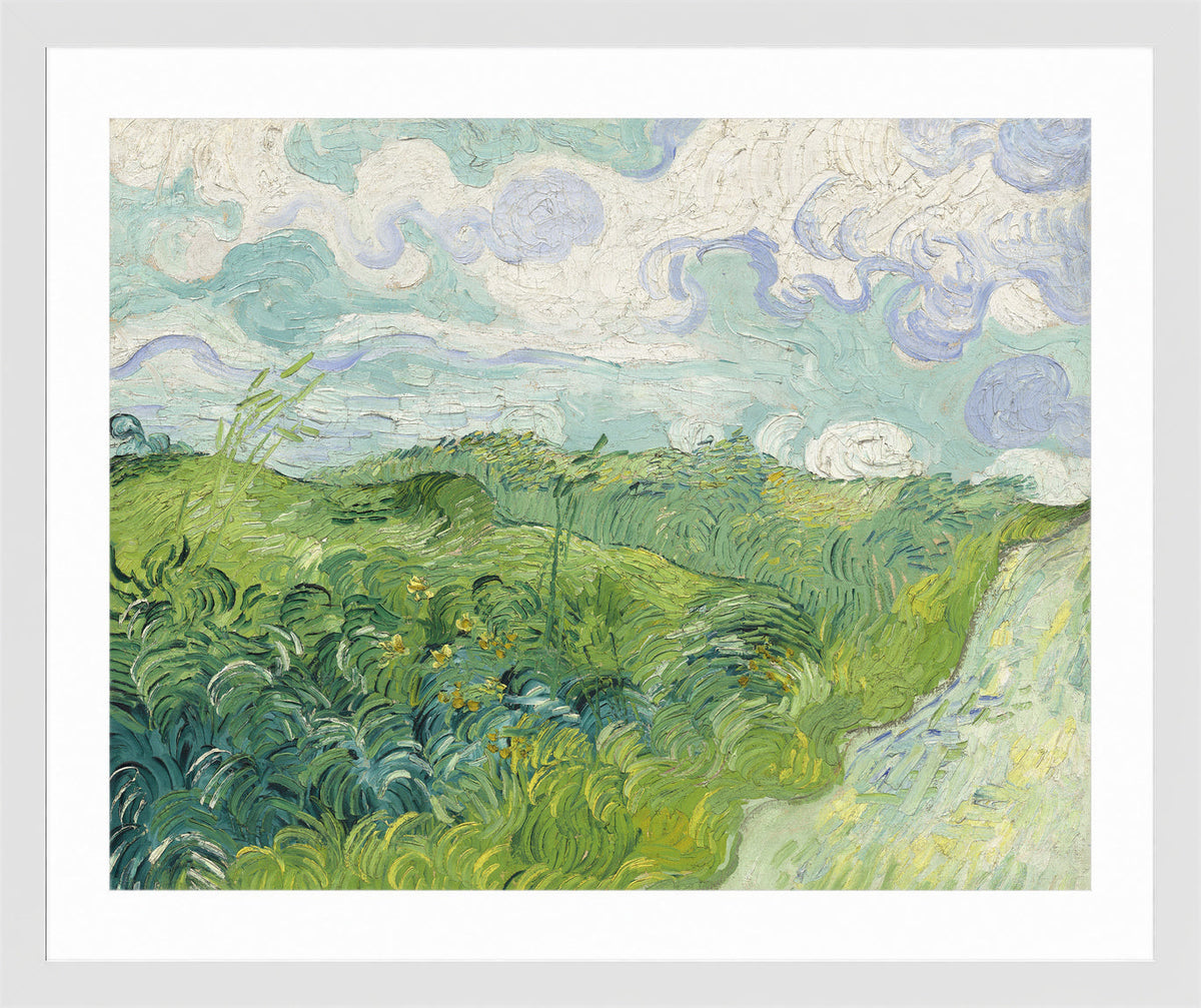 Vincent van Gogh Print, 040 Green Wheat Fields, Auvers_10x8 in a white frame