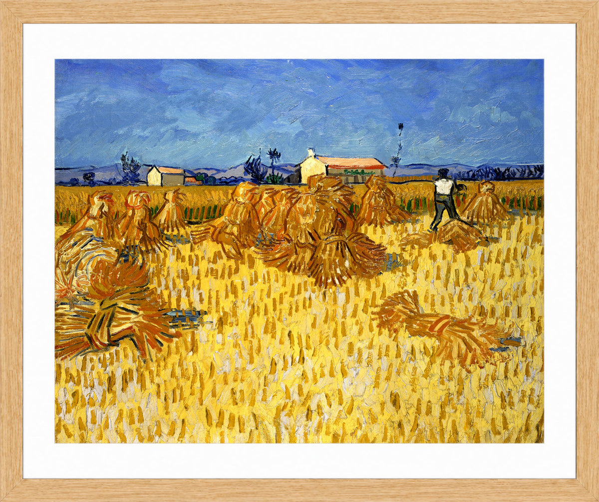 Vincent van Gogh Print, 041 Harvest in Provence_10x8 in an oak frame