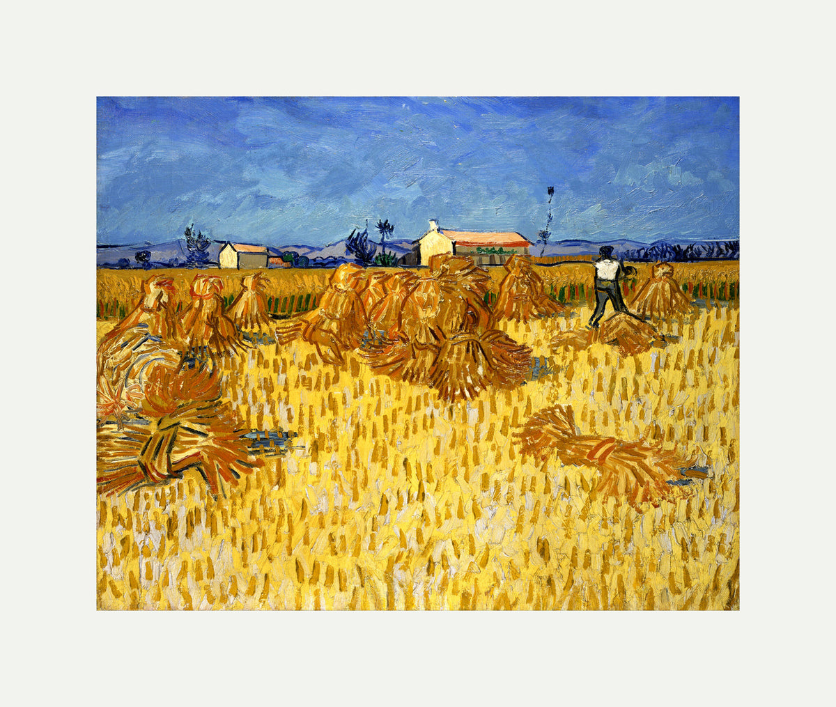 Vincent van Gogh Print, 041 Harvest in Provence_10x8 with an off-white border for rolled canvas