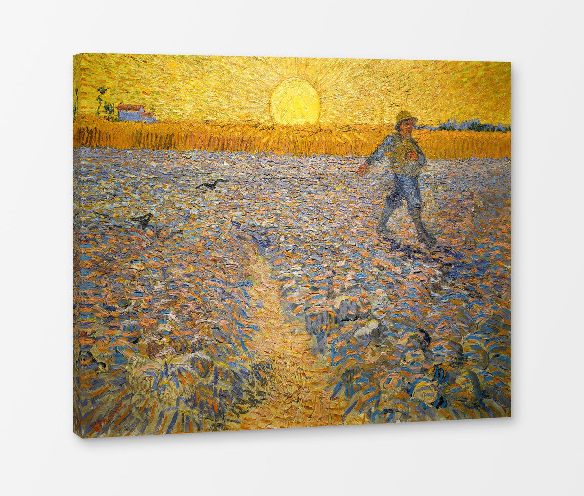 Vincent van Gogh Print, 053 The Sower (1888)_10x8 as a ready-to-hang canvas panel