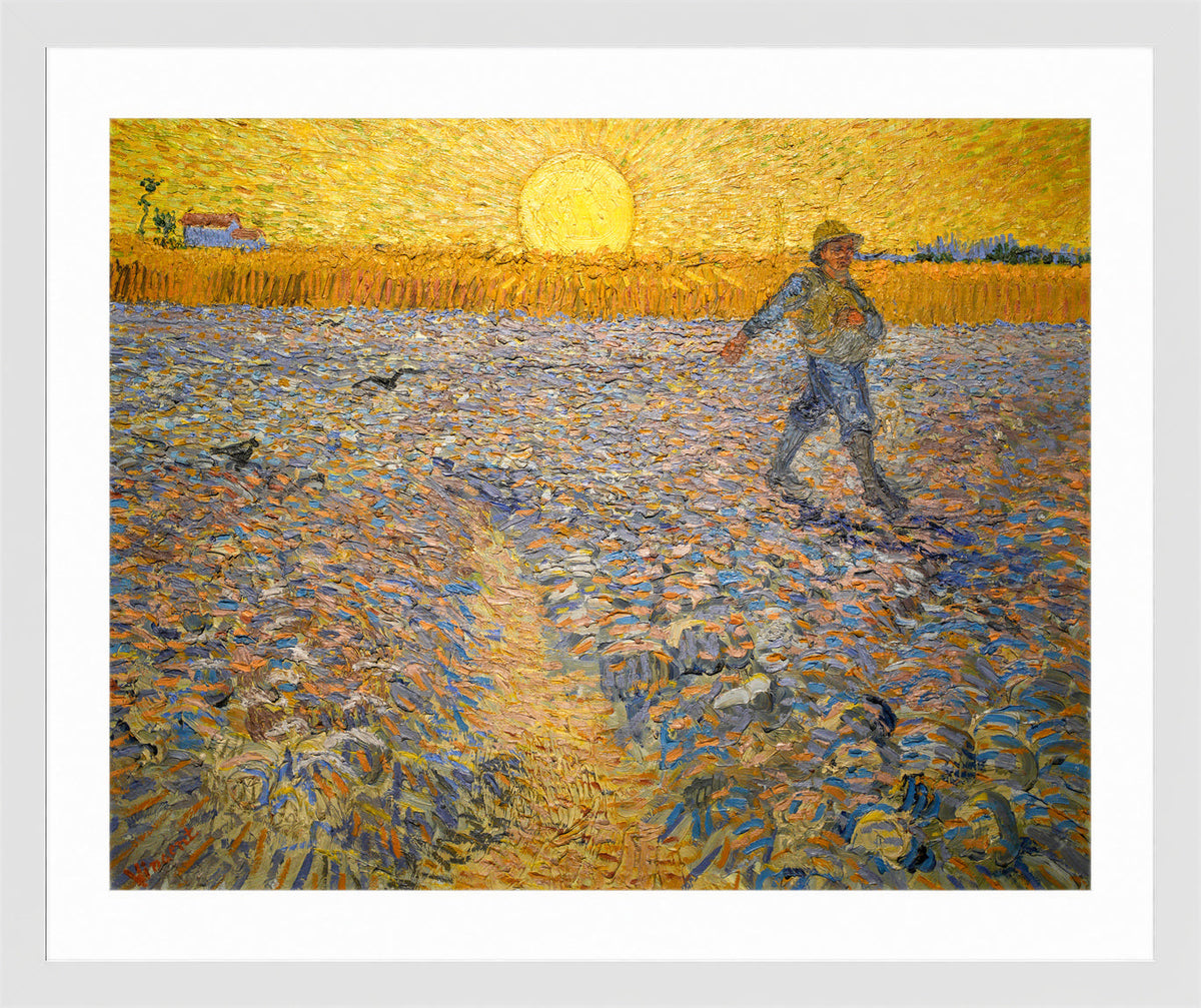 Vincent van Gogh Print, 053 The Sower (1888)_10x8 in a white frame