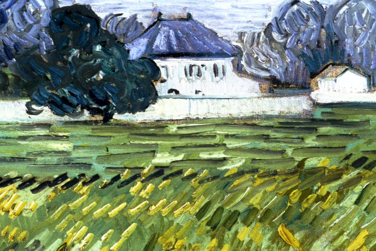 Vincent van Gogh Print, 054 Wheat Field at Auvers with White House_10x8_wm2 as an unframed print
