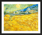 Vincent van Gogh Print, 055 Wheat Field Behind Saint-Paul Hospital with a Reaper_10x8 in a black frame