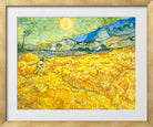 Vincent van Gogh Print, 055 Wheat Field Behind Saint-Paul Hospital with a Reaper_10x8 in a gold frame