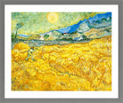 Vincent van Gogh Print, 055 Wheat Field Behind Saint-Paul Hospital with a Reaper_10x8 in a light grey frame