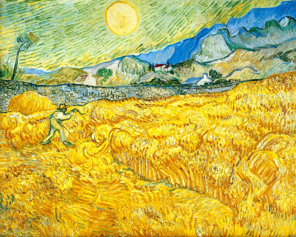 Vincent van Gogh Print, 055 Wheat Field Behind Saint-Paul Hospital with a Reaper_10x8 as an unframed print