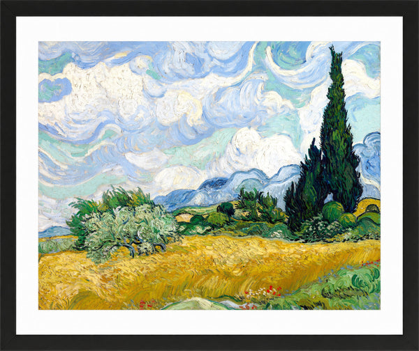 Vincent van Gogh Print, Wheat Field with Cypresses (1889)