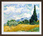 Vincent van Gogh Print, 056 Wheat Field with Cypresses_10x8 in a brown frame