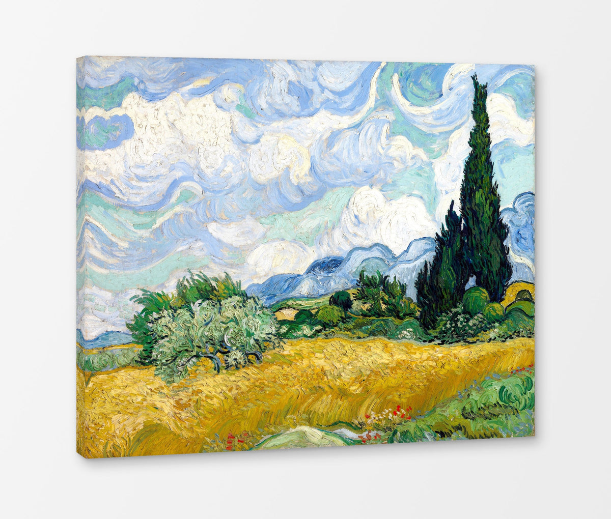Vincent van Gogh Print, 056 Wheat Field with Cypresses_10x8 as a ready-to-hang canvas panel