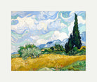 Vincent van Gogh Print, 056 Wheat Field with Cypresses_10x8 with an off-white border for rolled canvas