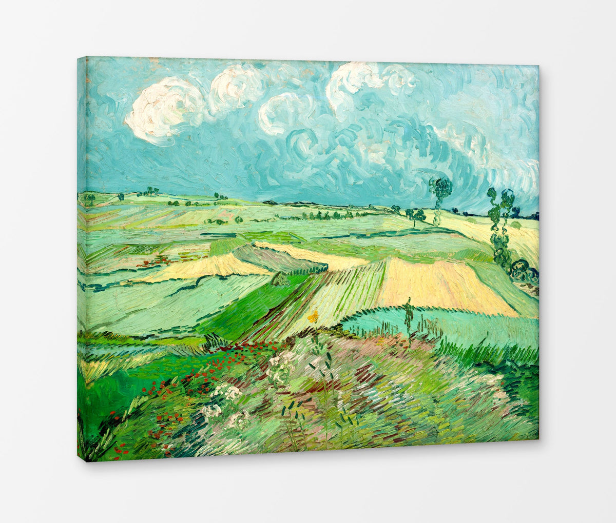 Vincent van Gogh Print, 057 Wheat Fields after the Rain (The Plain of Auvers), 1890_10x8 as a ready-to-hang canvas panel